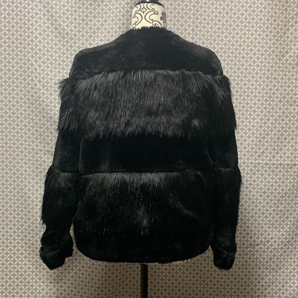 Vero Moda Womens Black Furry Fur Party Date Night Selena Gomez Style Jacket Coat - Picture 6 of 9